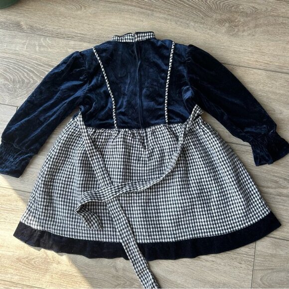 Vintage Boleiloy From Japan Velvet Plaid Ruffles Dress - Picture 11 of 15